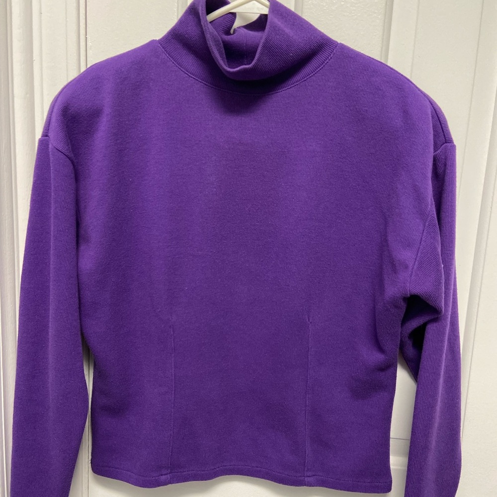 Vintage 80s Fitted Purple Sweater Size Small